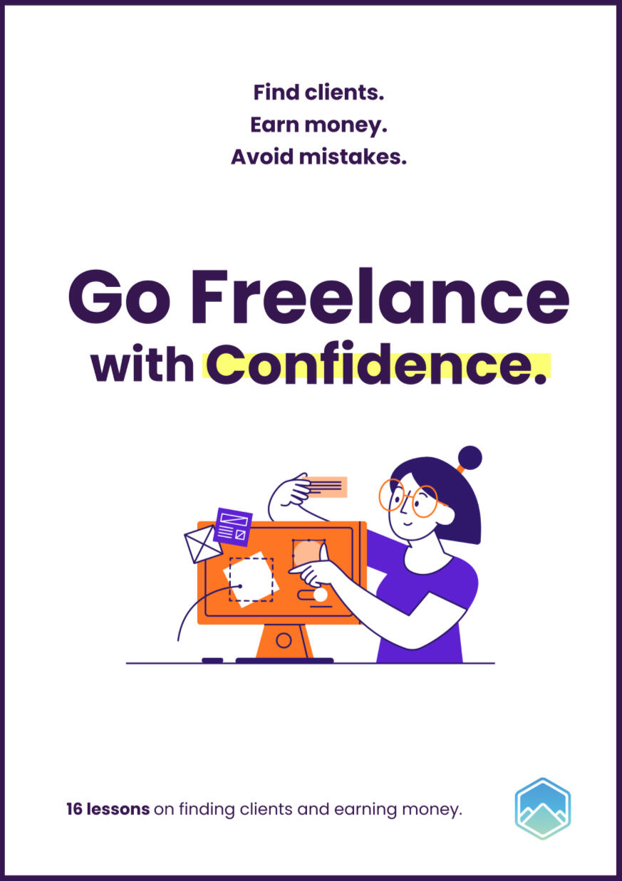 A cheerful freelancer working at their laptop, creating their creative portfolio.